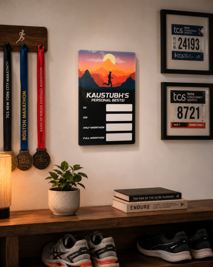 Personalized Running Personal Bests Plaque