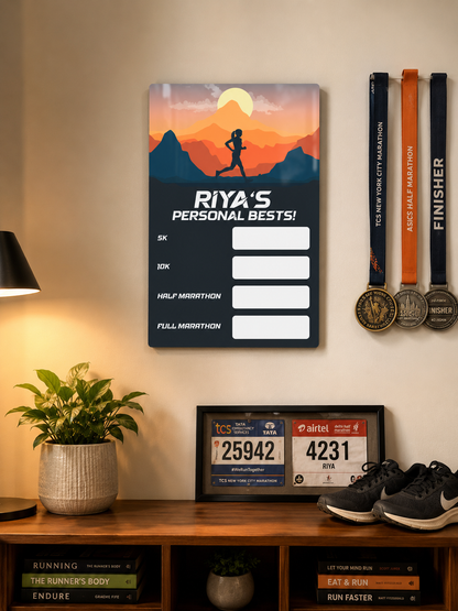 Personalized Running Personal Bests Plaque