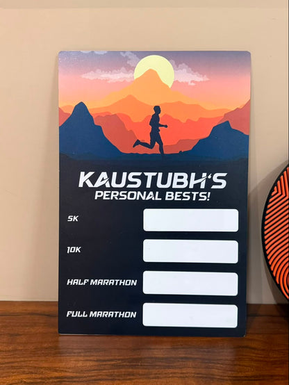 Personalized Running Personal Bests Plaque